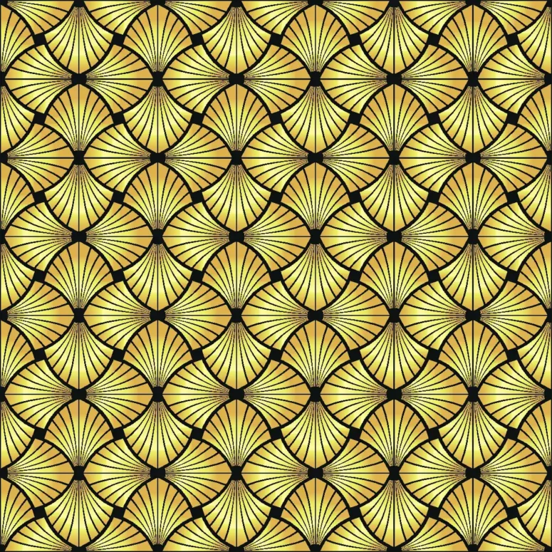 ToF Behang goud zwart patroon