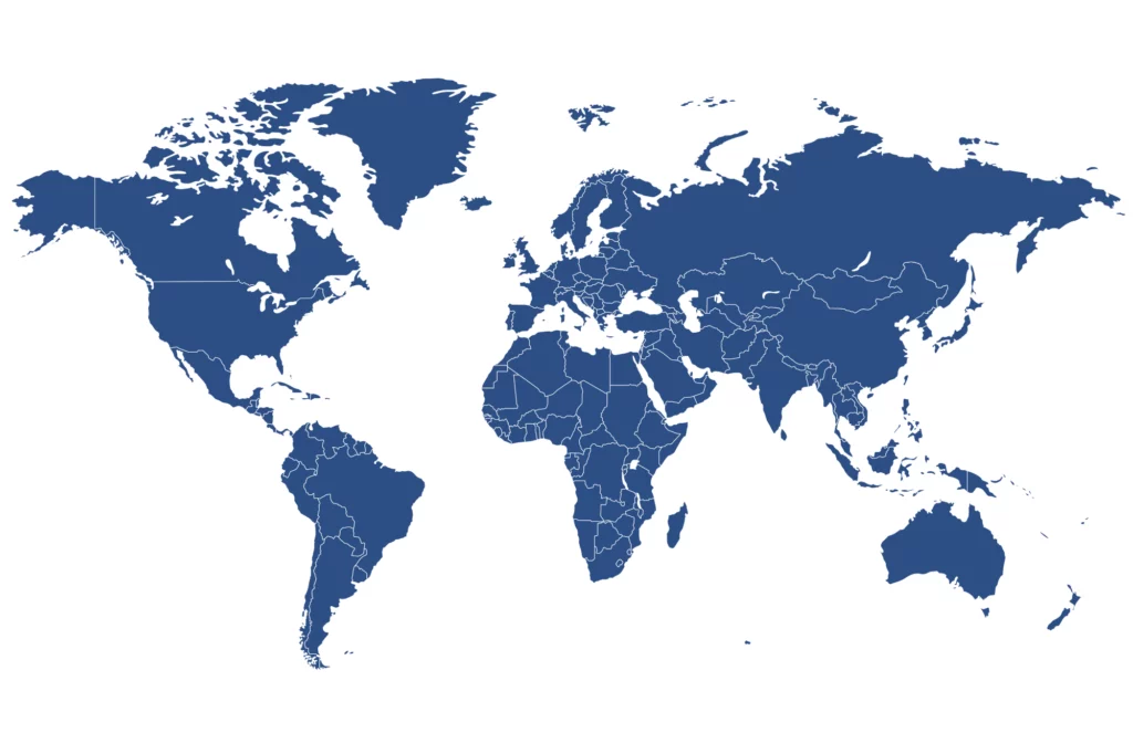 ToF Behang wereldkaart in blauw